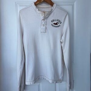 •Hollister• Mens California Long Sleeve Henley Logo Shirt  - Size XL